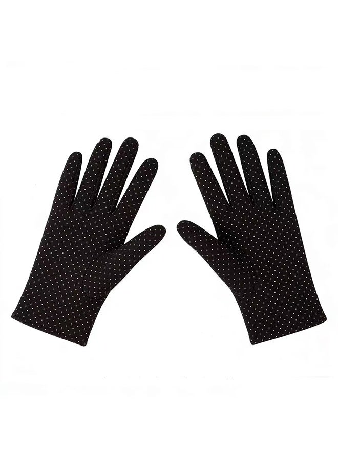 واي جيه قفازات نسائية مضادة للتجمد، أنيقة، جميلة وفاخرة، قفازات ركوب الدراجات في الهواء الطلق، قفازات تعمل باللمس، قفازات قيادة شتوية، باللون الأسود - Image 2